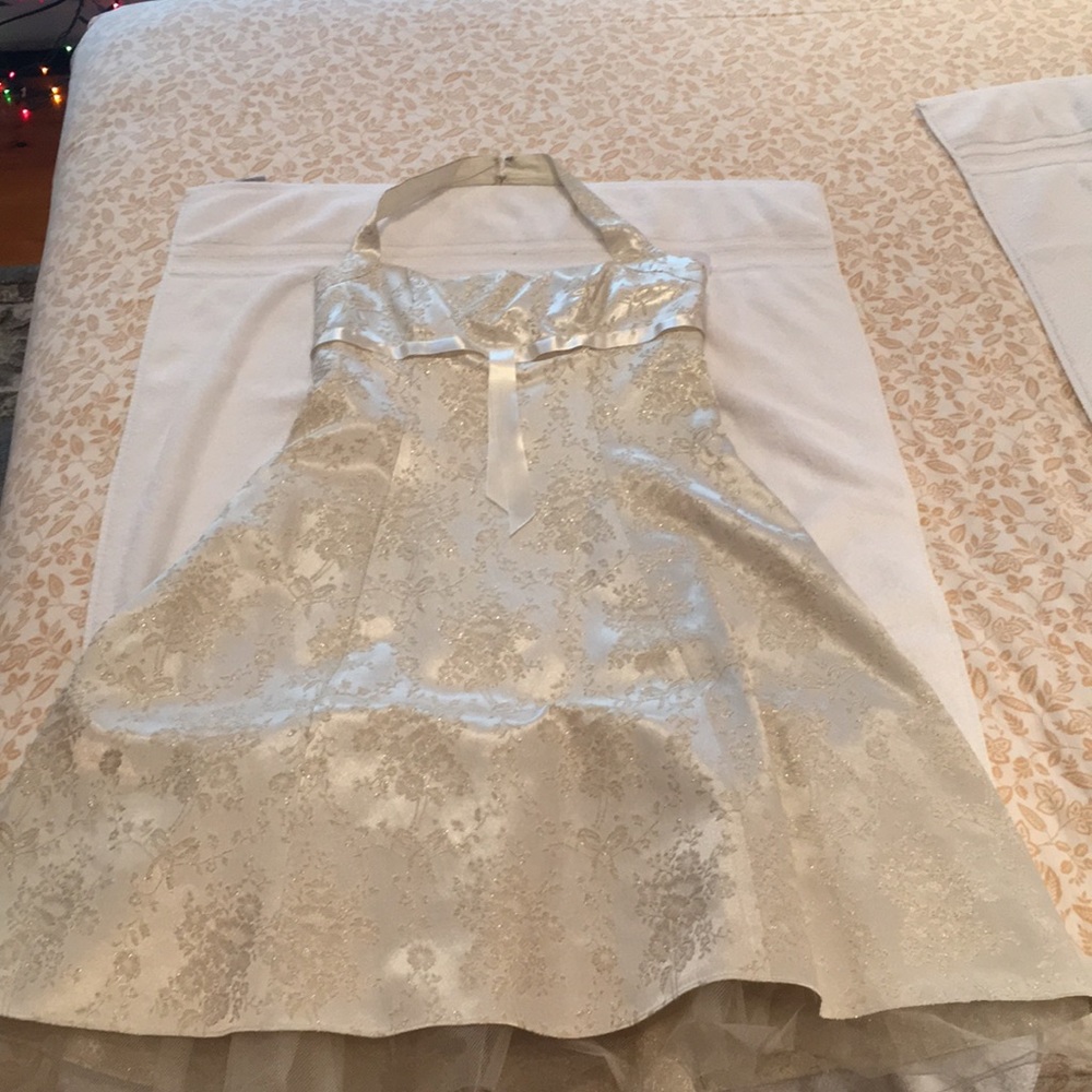 Cream and gold brocade Zum Zum party dress
